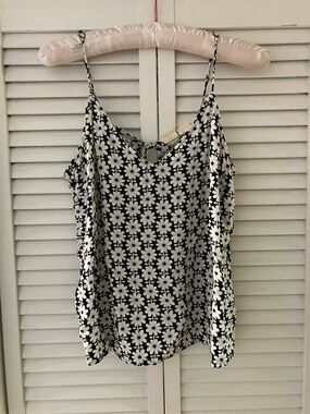 Levi’s Black and White Floral Summer Cami Tank Top